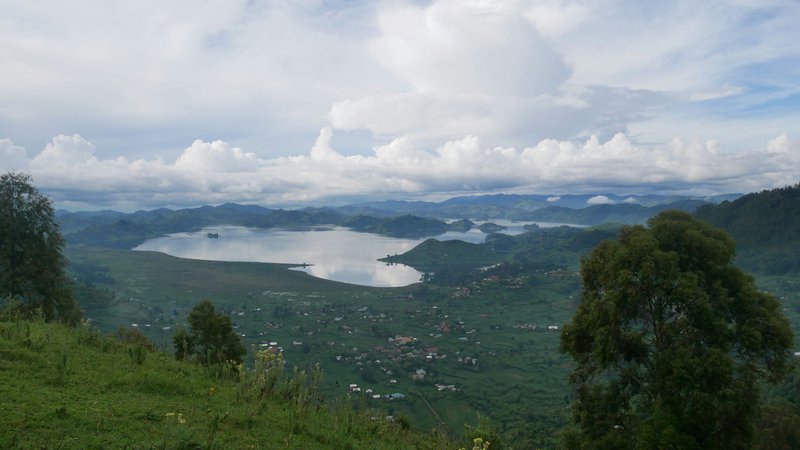 Coffee farm view on lake Mutanda, Uganda