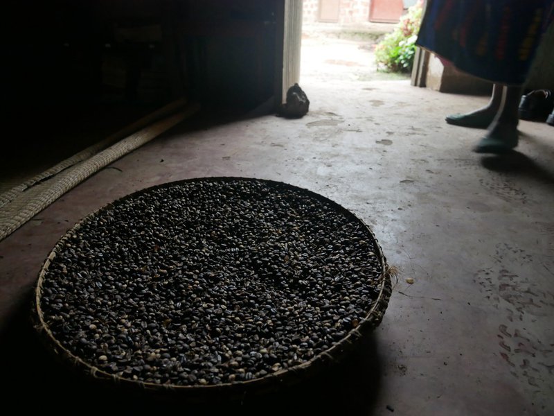 Café tostado en sarten