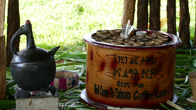 Coffee ceremony, Tatmara farm, Kaffa, Ethiopia