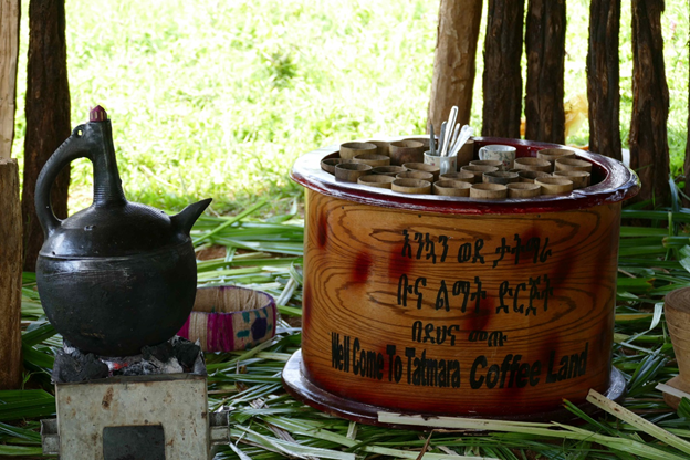 Coffee ceremony, Tatmara farm, Kaffa, Ethiopia